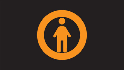 People icon, men sign in circle. people icon, vector illustration on black background.
