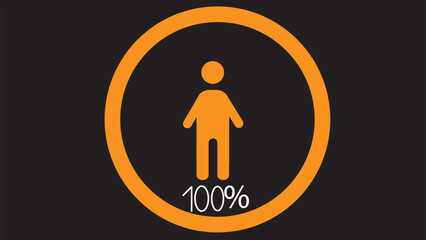 People icon, men sign in circle. people icon, vector illustration on black background.