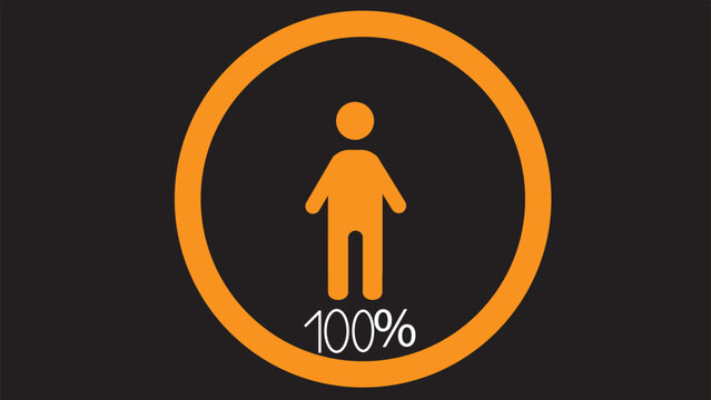 People icon, men sign in circle. people icon, vector illustration on black background.