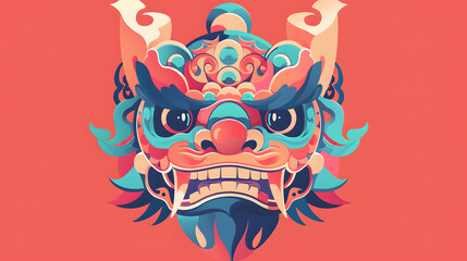 Obraz premium Fu Character Chinese New Year flat illustration