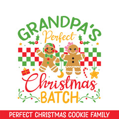 Obraz premium Grandpa's perfect Christmas Cookie Batch, Christmas gingerbread family designs