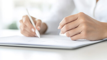 Close-up of hands using digital drawing tablet for creative design projects