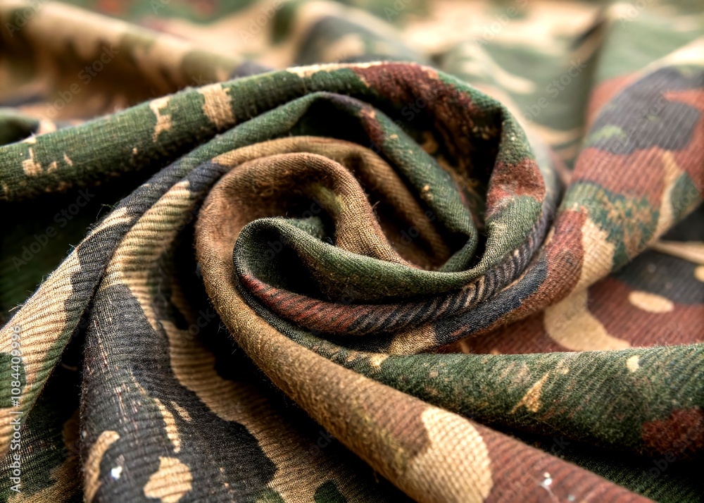 Poster captivating dirty camouflage fabric texture for background use in portrait photography with rich det