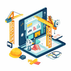 Obraz premium Tablet Operative System Under Construction with Transparent Screen