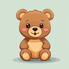Fototapeta premium Cute Teddy Bear Vector Illustration Isolated on White Background