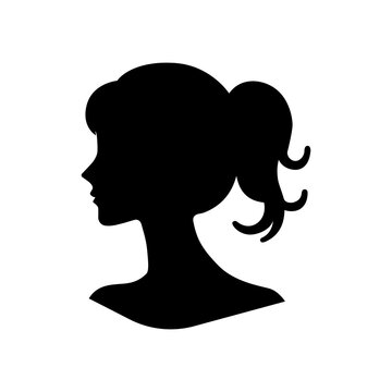 recommend clip art: Beautiful woman silhouette on isolated white background. Woman head icon. Woman day concept. Female silhouette icon