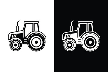 Farmer tractor icon isolated vector icon illustration on white background.