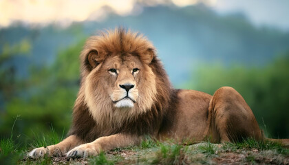 Lion. Symbolizes strength and courage its natural habitat