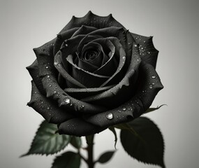  black rose on white background