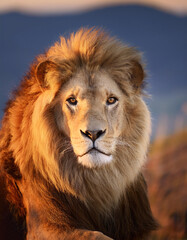 Lion. Symbolizes strength and courage its natural habitat