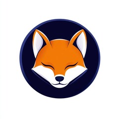 Naklejka premium Minimalist Fox Logo Emblem with Bold Colors and Sleek Design Elements