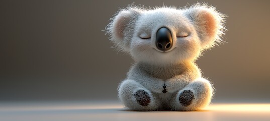 Enchanting Koala Figure with Soft Features for Comforting Home Accents 柔らかな特徴を持ち、心地よい家庭のアクセントに最適な魅惑的なコアラのフィギュア.Generative AI