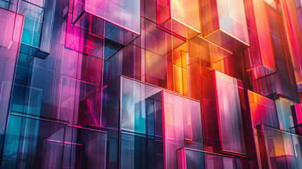 Bright colorful backdrop with beautiful modern geometric templates, showcasing vibrant motion and futuristic elements