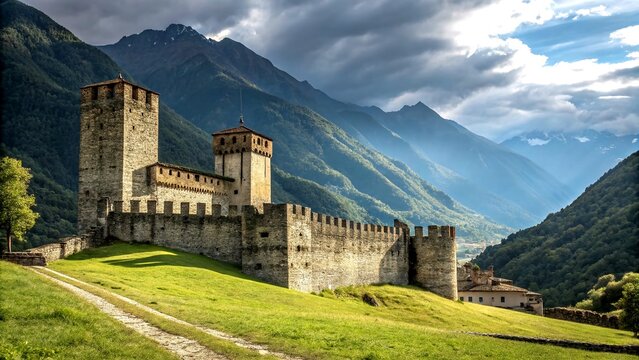 Captivating Urban Exploration of Fnis Castle in Aosta Valley, Italy: Discover the Enigmatic Ruins and Breathtaking Landscapes of a Historic Fortress Amidst Nature's Splendor