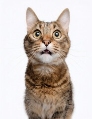 Obraz premium Funny Cat ​​expression or funny pose isolated