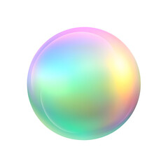 Vibrant gradient sphere with iridescent effect on transparent background, ideal for digital art and graphic design