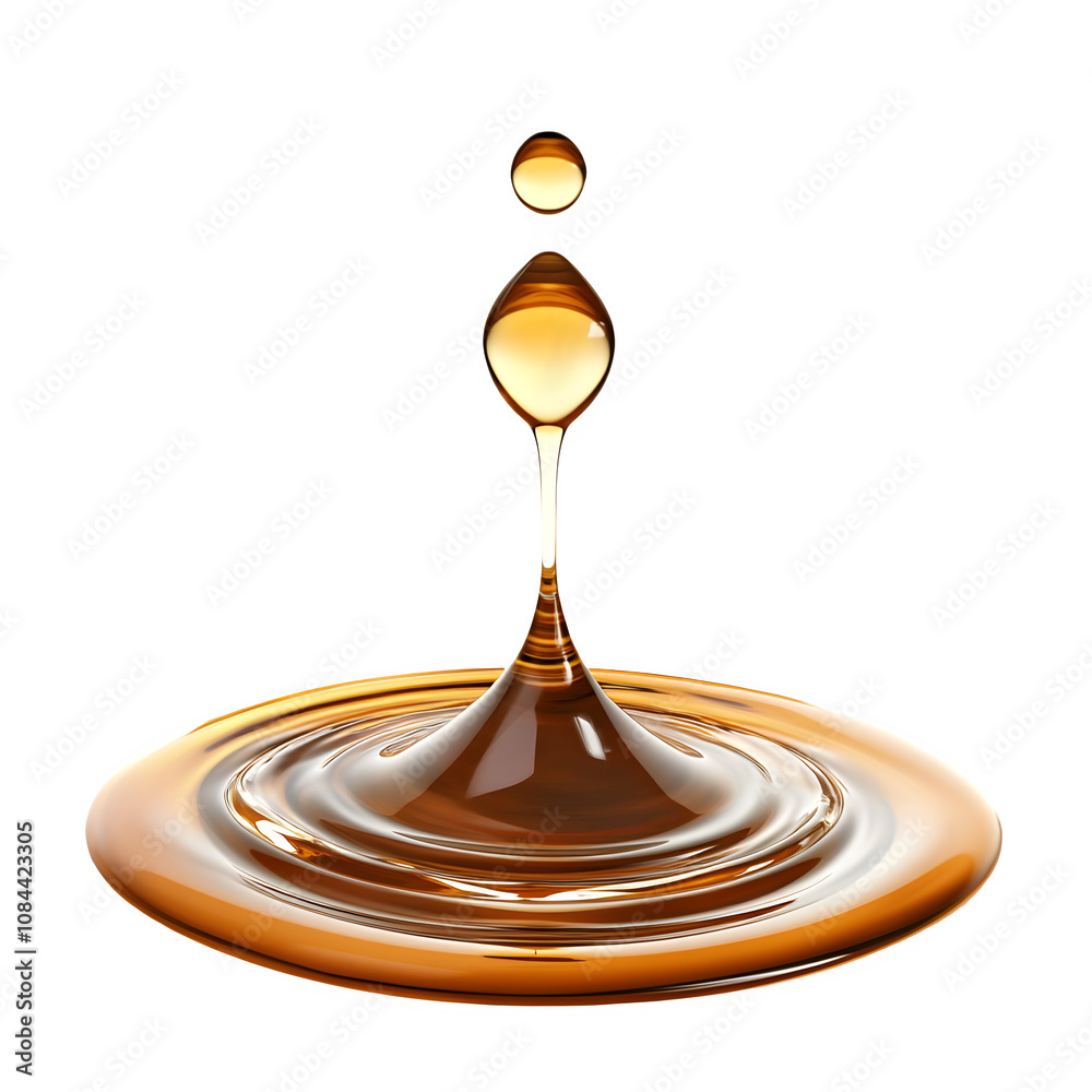Poster Lustrous, thick liquid creating ripples against a clear backdrop, ideal for displaying product textures and creating impactful visuals