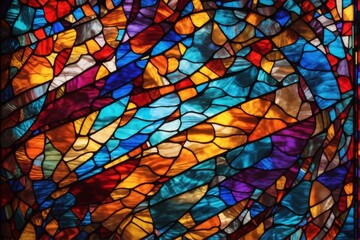 Stained Glass Background, Colorful Stained Glass Background, Stained Glass Texture, AI Generative