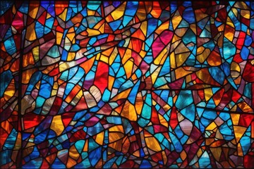Stained Glass Background, Colorful Stained Glass Background, Stained Glass Texture, AI Generative
