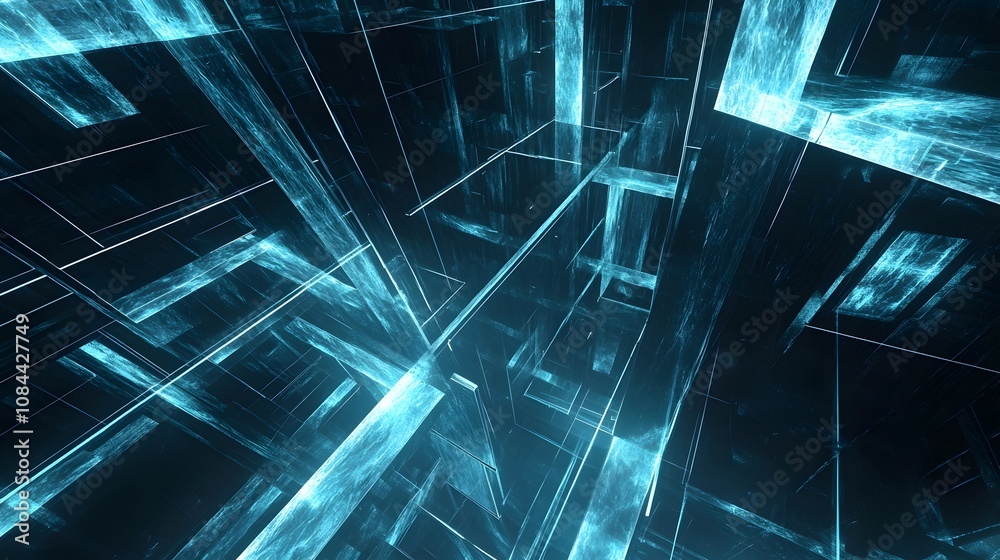 Aufkleber futuristic light patterns digital realm abstract art virtual environment low angle technology innova