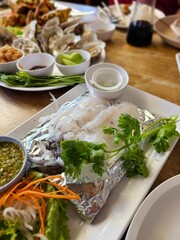 Seafood feast restaurant food photography vibrant setting close-up culinary delights
