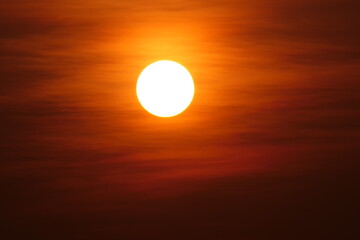 Majestic sunrise over tranquil horizon nature photography golden hour serene landscape captured magic