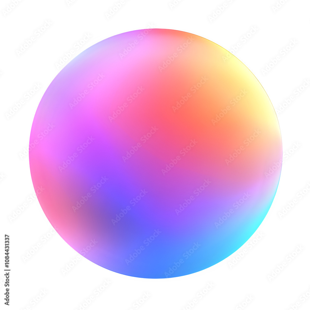 Fototapete vibrant gradient-colored sphere creating a captivating visual impact, ideal for contemporary and abs
