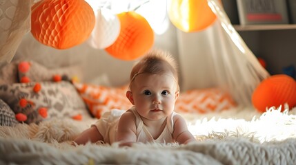 Fun DIY baby photo booth setup with cute props and decorations