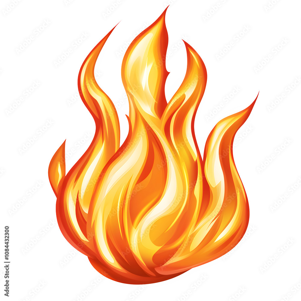 Aufkleber vibrant burning flames with transparent background, perfect for adding a fiery touch to design proje