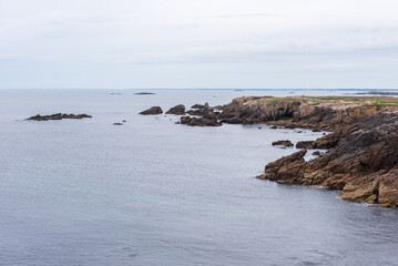Pointe du Percho on the wild coast of Quiberon (Saint-Pierre-Quiberon, Morbihan, Bretagne, France)
