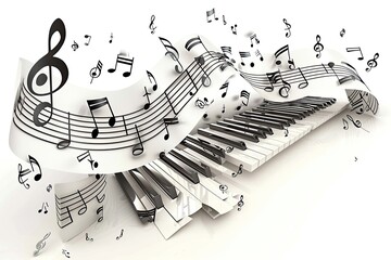 Music Notes and Piano Keys