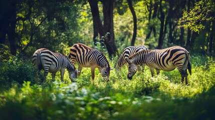 zebra eating grass
