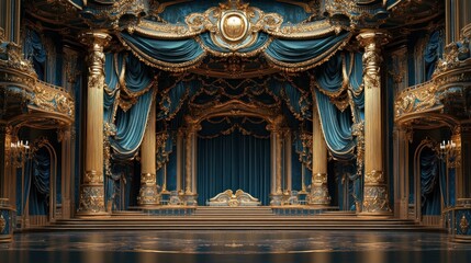 Obraz premium Opulent Gold and Teal Interior Design