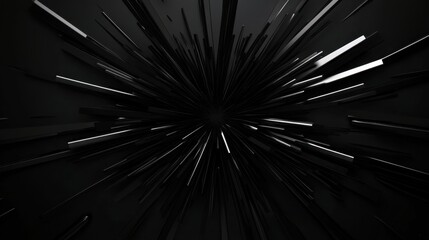 A dark, abstract image with a central point of light surrounded by radiating lines