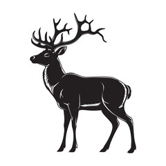 Deer vector silhouette isolated on a white background