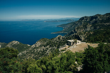 Kabak Bay Drone Photo, Aegean Sea Fethiye, Mugla Turkey.