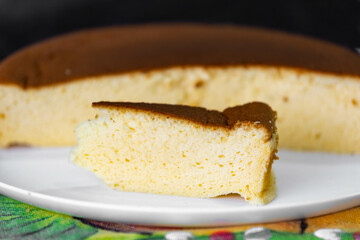 Traditional Japanese cheese cake, light cotton cake, cloud cake