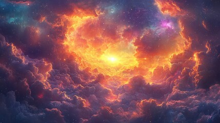 Exploring cosmic nebula distant galaxy digital art space celestial view cosmic wonders