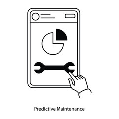 Vector icon for Real-Time Maintenance. Wrench and graph representing data-driven care.