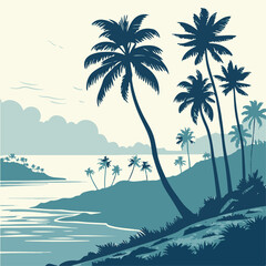 Adobe Illustrator Artwork beach palm tree island tropical sky Background