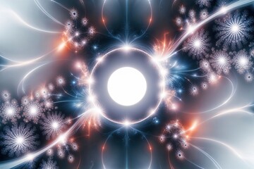 Futuristic Abstract Background with Fractal Patterns and Negative Space