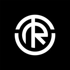 Letter TR circle creative monogram logo