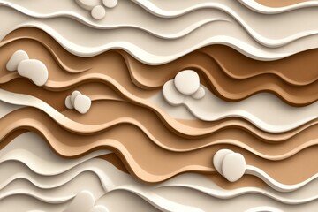 Obraz premium Vector of abstract waves in soft colors, minimalist design with gentle curves