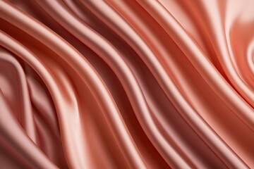 3D Peach Ombre Wave Background Silky Texture Elegant Drapery Design