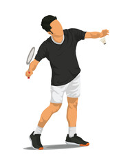 Illustration of male badminton player