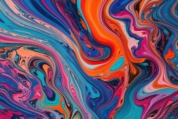 Obraz premium Vibrant Abstract Art Background with Liquid Marble Effect and Fluid Design Patterns