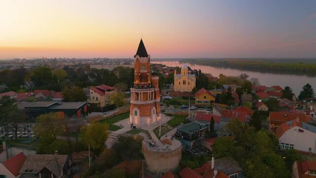 Millennium Tower in Zemun on Gardo&scaron; Hill - aerial drone footage