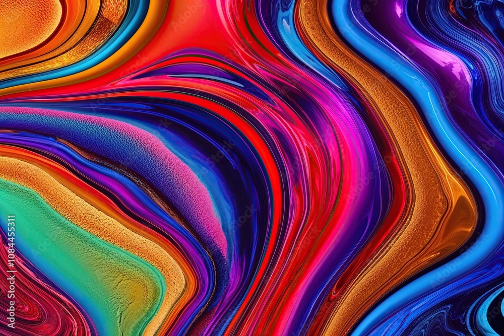 Wall mural vibrant abstract fluid background with colorful textures and dynamic effects