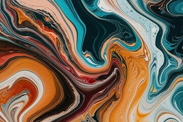 Vibrant Colorful Abstract Marbling with Elegant Textures