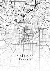 Atlanta Georgia City Map – Detailed Street Map of Atlanta for Georgia Tourism, City Planning, and USA Design Projects
